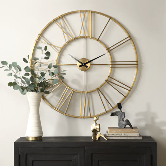 Uttermost Keyann Brass Wall Clock 06466