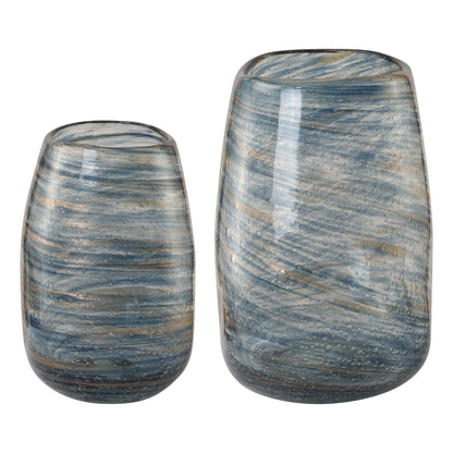 Uttermost Aurora Swirl Glass Vases, S/2 18158