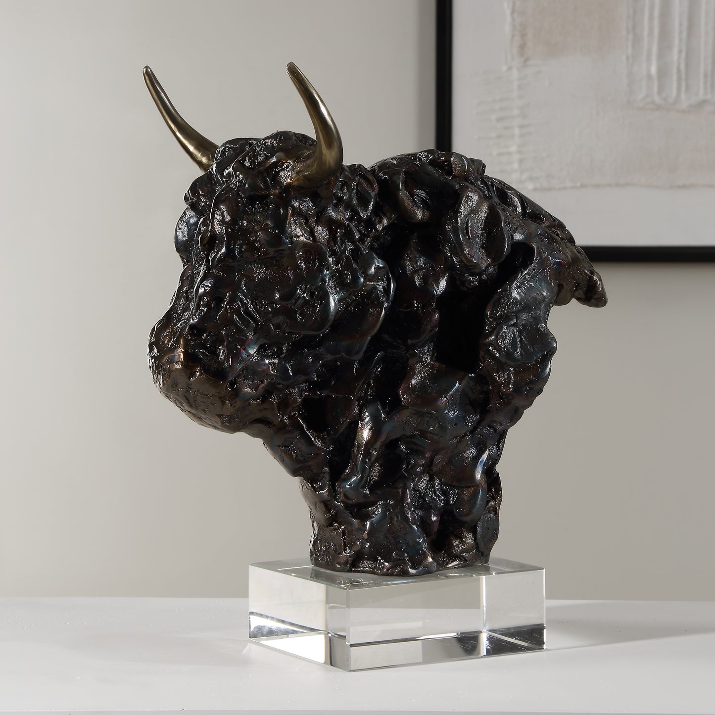 Uttermost Bison Bust Bronze Sculpture 18148