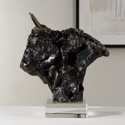 Uttermost Bison Bust Bronze Sculpture 18148