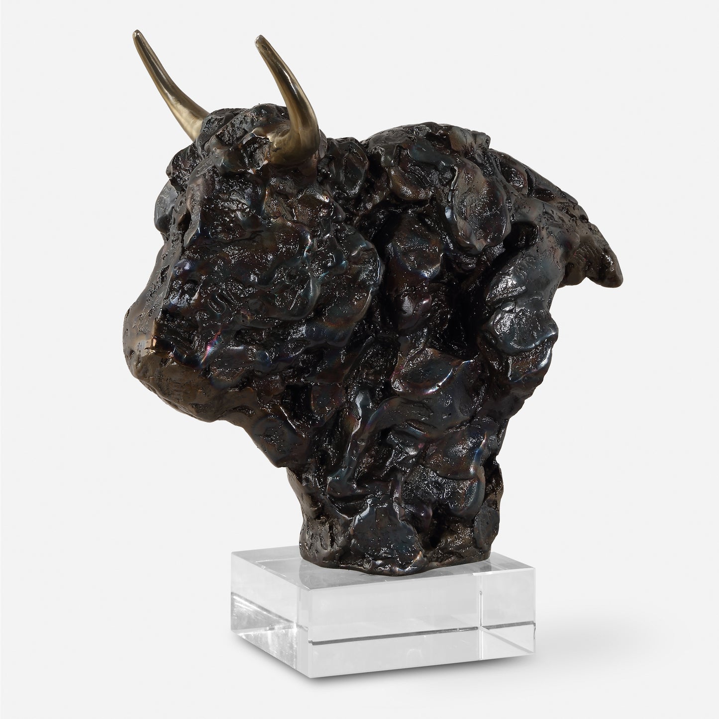 Uttermost Bison Bust Bronze Sculpture 18148