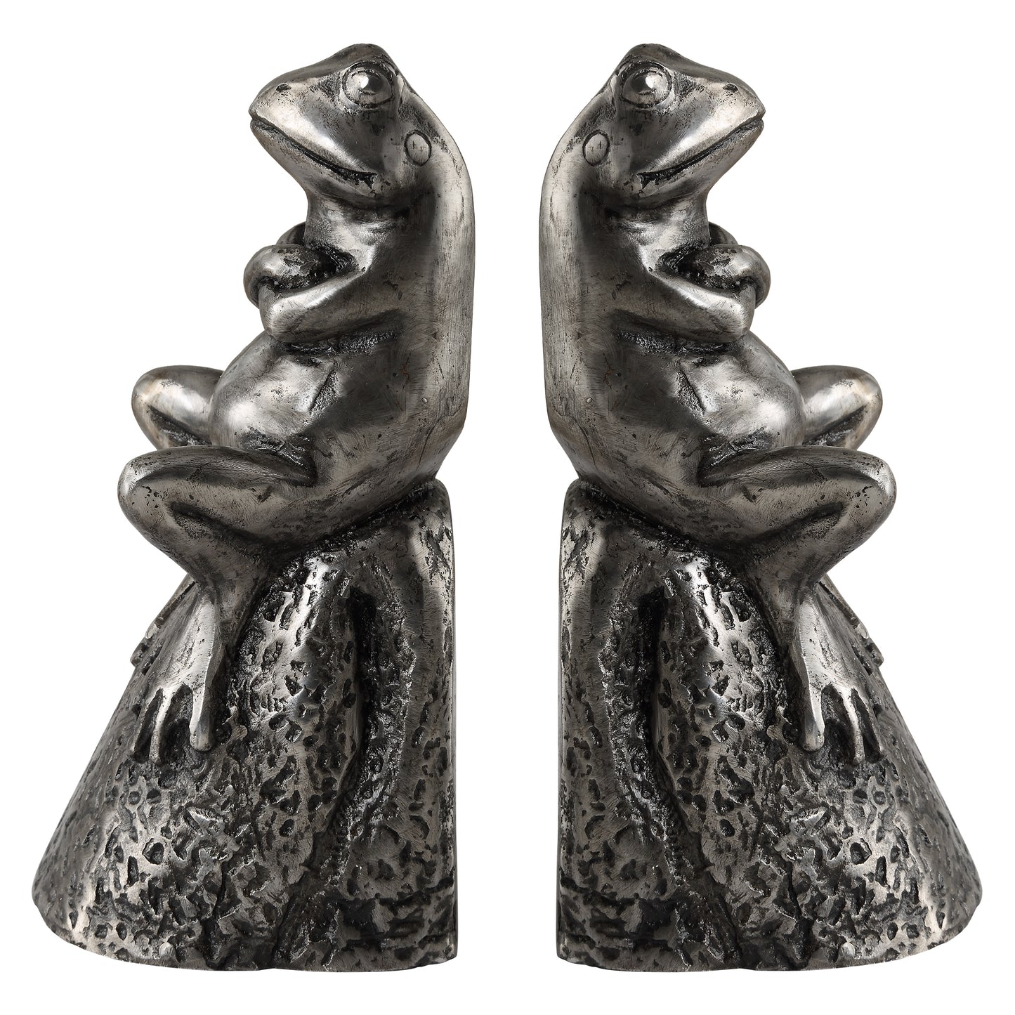 Uttermost Daydreaming Frogs Aged Silver Bookends, S/2 18150