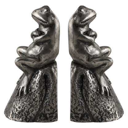 Uttermost Daydreaming Frogs Aged Silver Bookends, S/2 18150