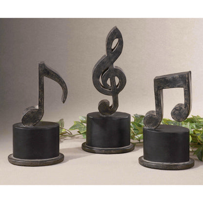 Uttermost Music Notes Metal Figurines, Set/3 19280