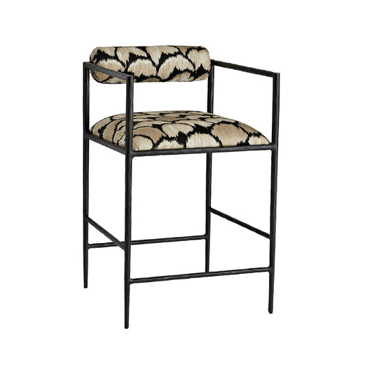 Arteriors Home Barbana Counter Stool Ocelot Embroidery 4706