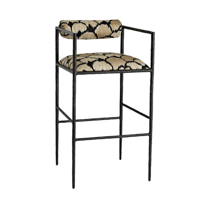 Arteriors Home Barbana Bar Stool Ocelot Embroidery 4707