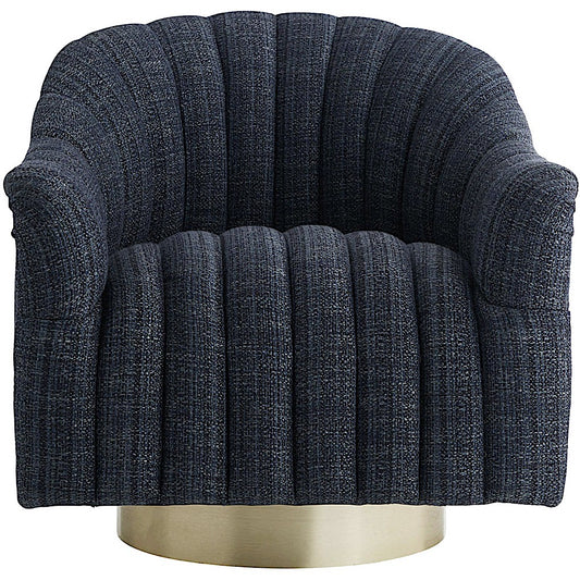 Arteriors Home Springsteen Chair Indigo Tweed Champagne Swivel 8034