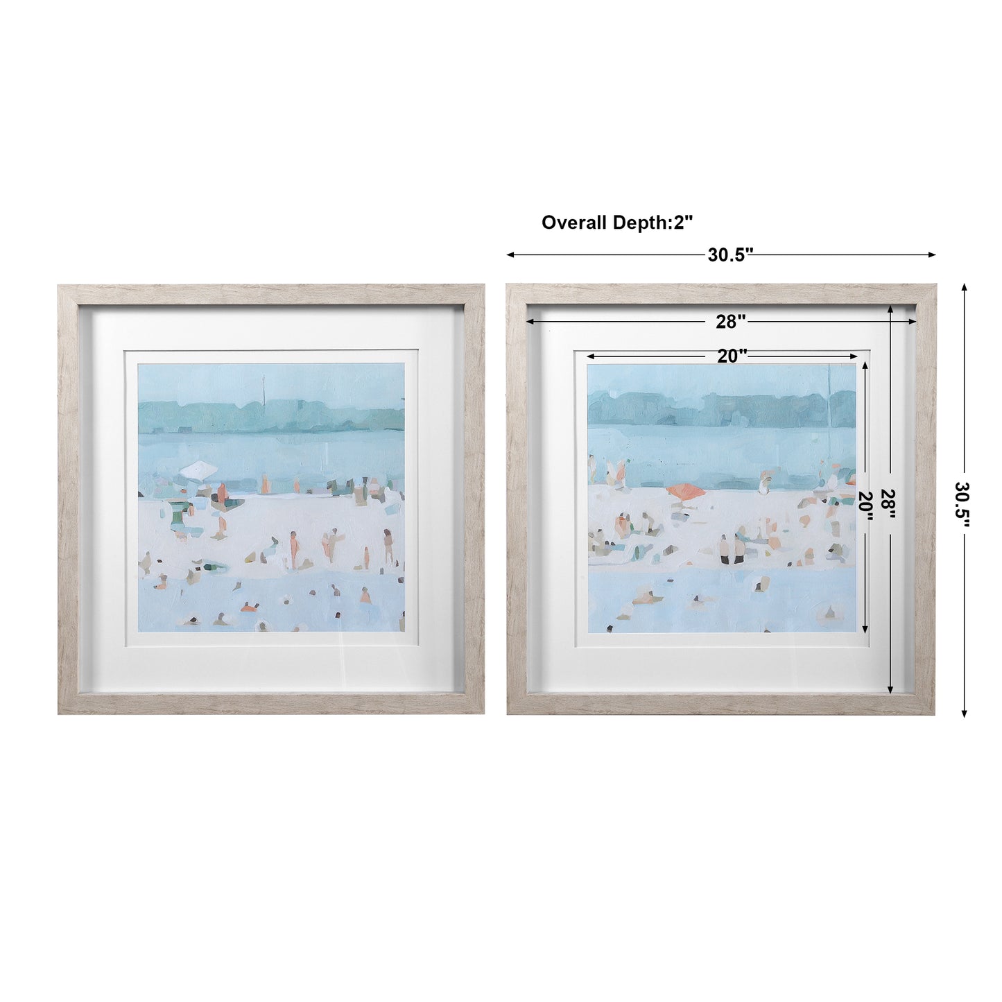 Uttermost Sea Glass Sandbar Framed Prints, Set/2 33695