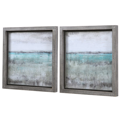 Uttermost Aqua Horizon Framed Prints, Set/2 51114