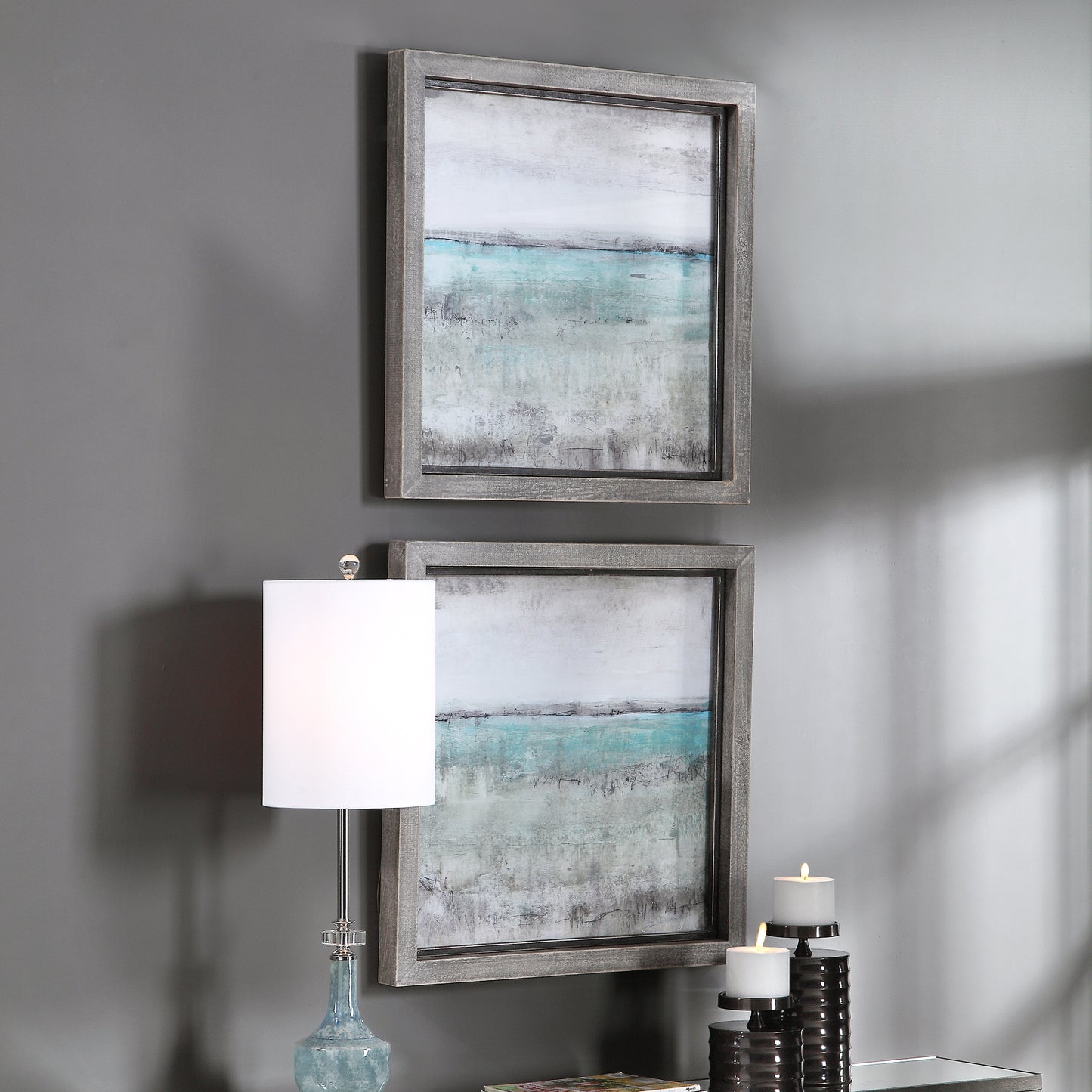 Uttermost Aqua Horizon Framed Prints, Set/2 51114