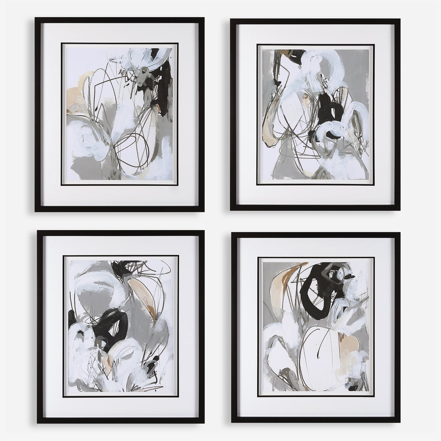 Uttermost Tangled Threads Abstract Framed Prints, S/4 41419