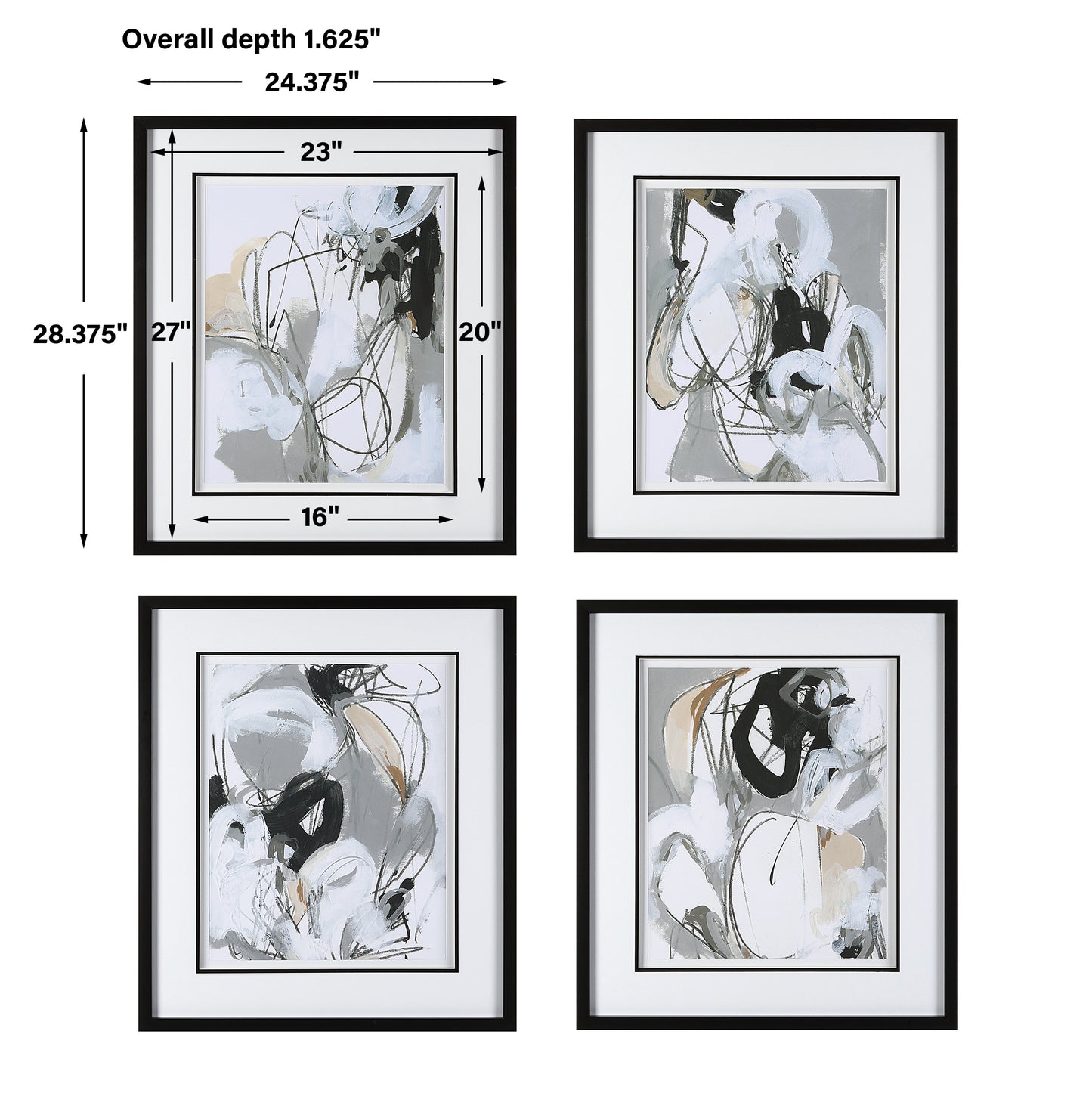 Uttermost Tangled Threads Abstract Framed Prints, S/4 41419