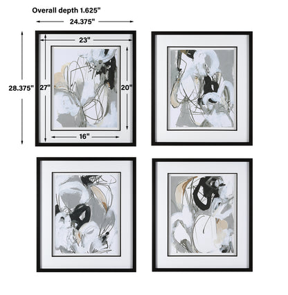 Uttermost Tangled Threads Abstract Framed Prints, S/4 41419