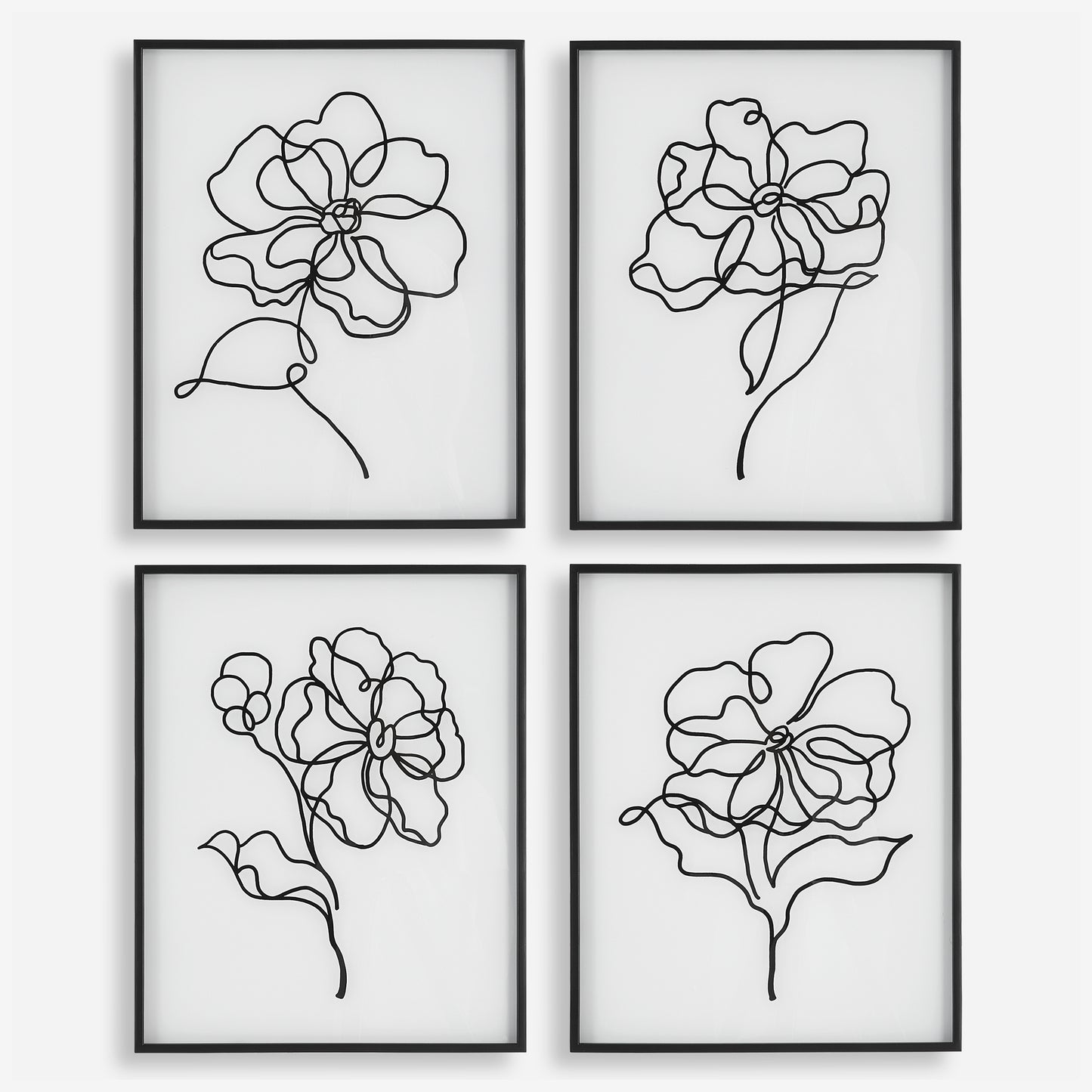 Uttermost Bloom Black White Framed Prints, S/4 41430