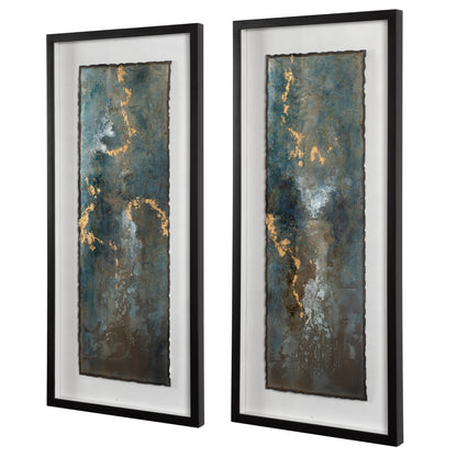 Uttermost Glimmering Agate Abstract Prints, S/2 41434