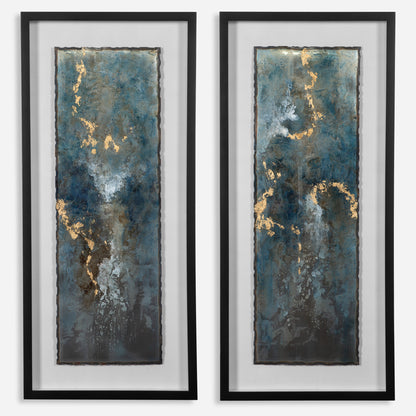 Uttermost Glimmering Agate Abstract Prints, S/2 41434