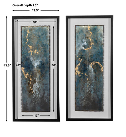 Uttermost Glimmering Agate Abstract Prints, S/2 41434