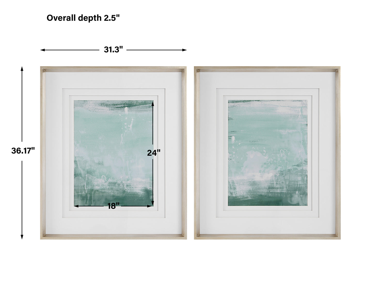 Uttermost Coastal Patina Modern Framed Prints, S/2 41439