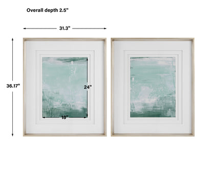 Uttermost Coastal Patina Modern Framed Prints, S/2 41439