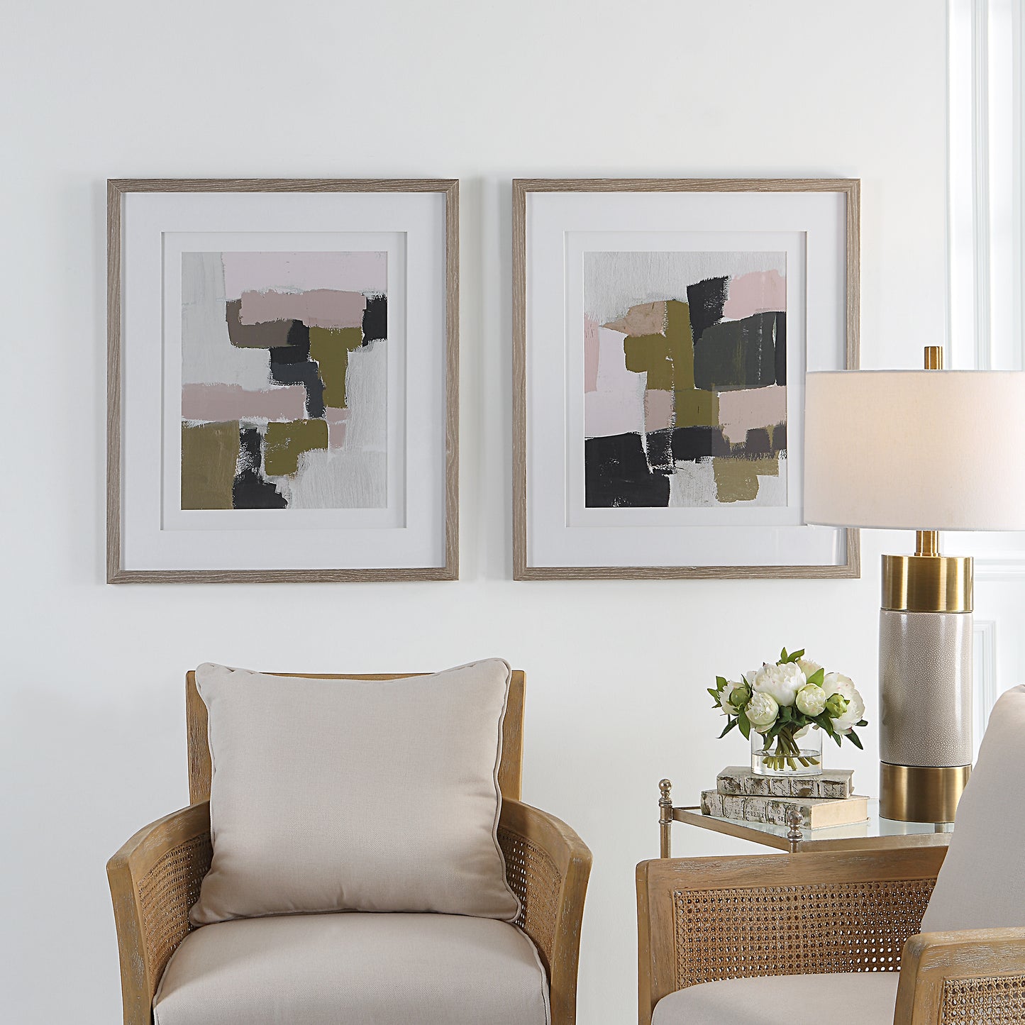 Uttermost Color Block Framed Prints, Set/2 41453