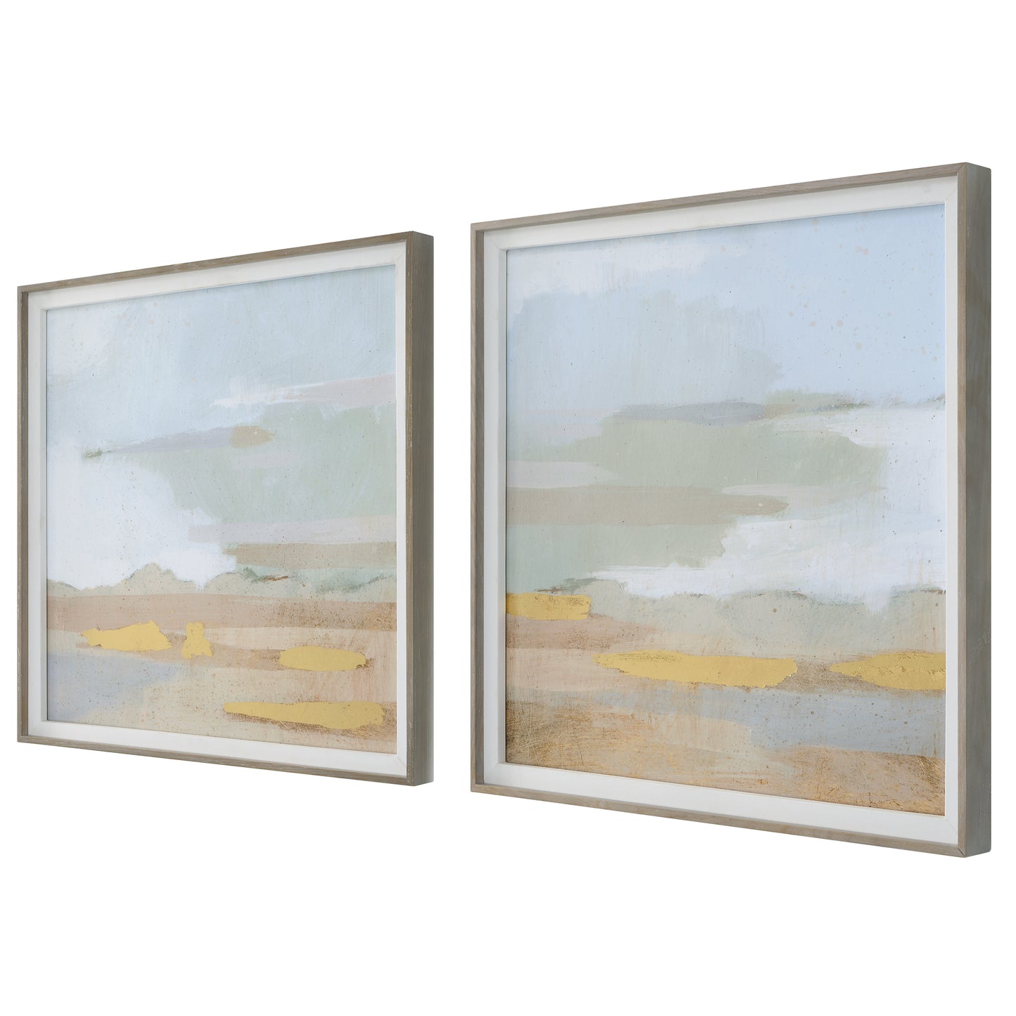 Uttermost Abstract Coastline Framed Prints, S/2 41468