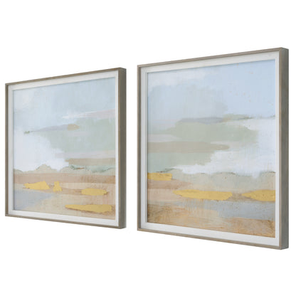 Uttermost Abstract Coastline Framed Prints, S/2 41468