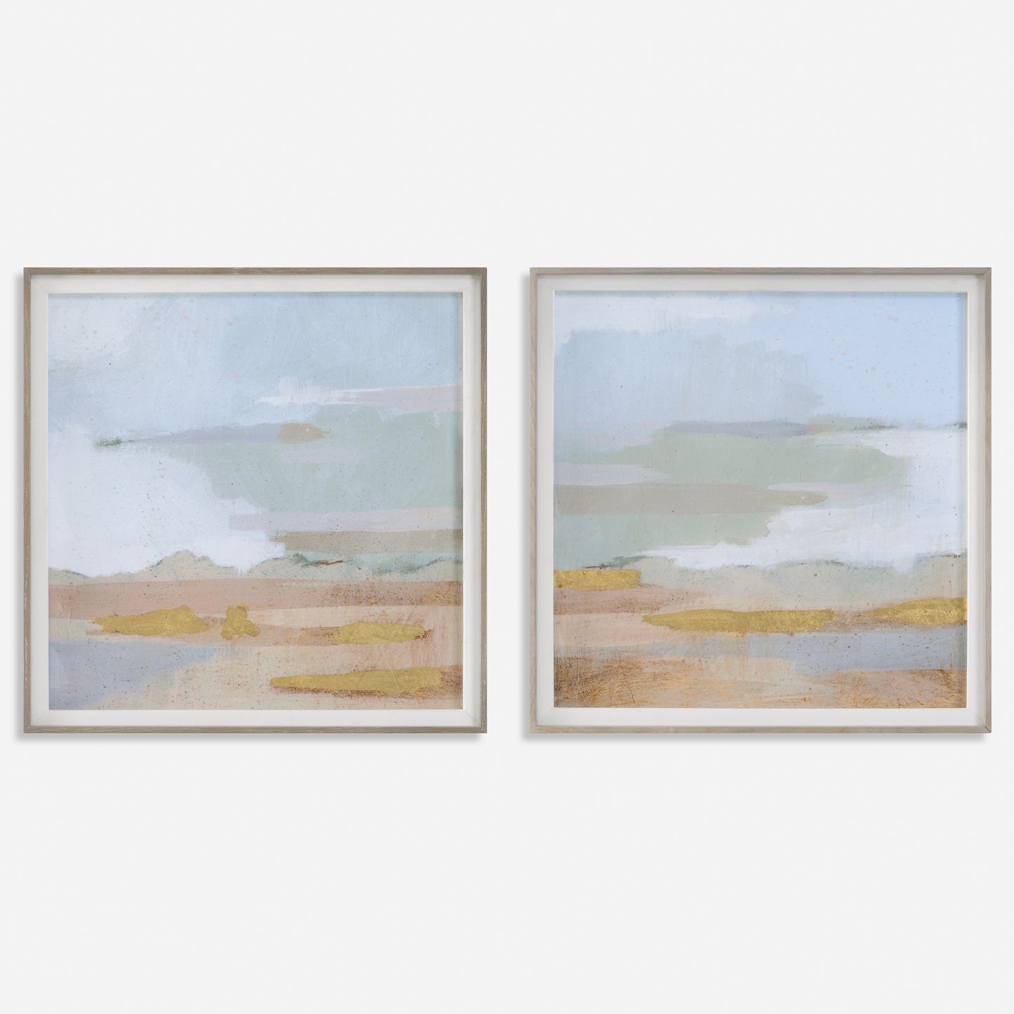 Uttermost Abstract Coastline Framed Prints, S/2 41468