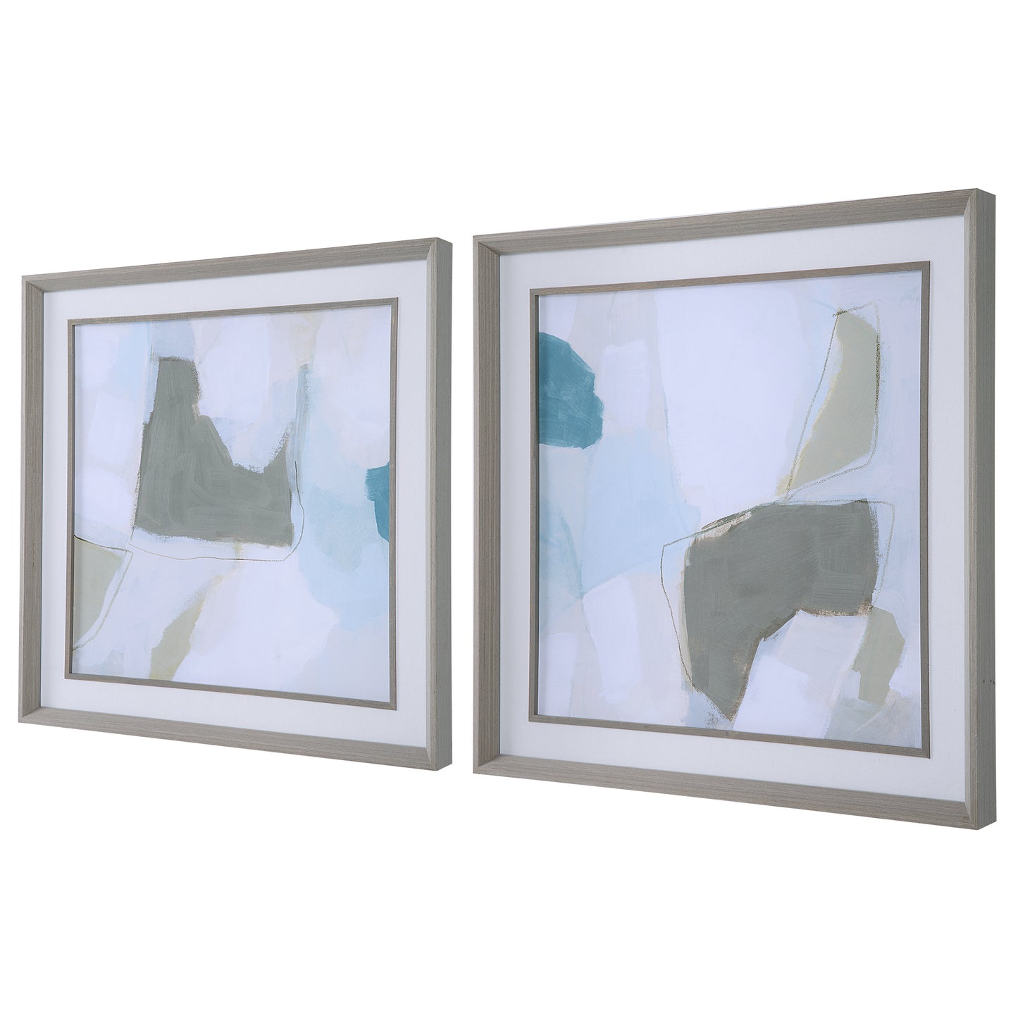 Uttermost Mist Shapes Framed Prints, Set/2 32268