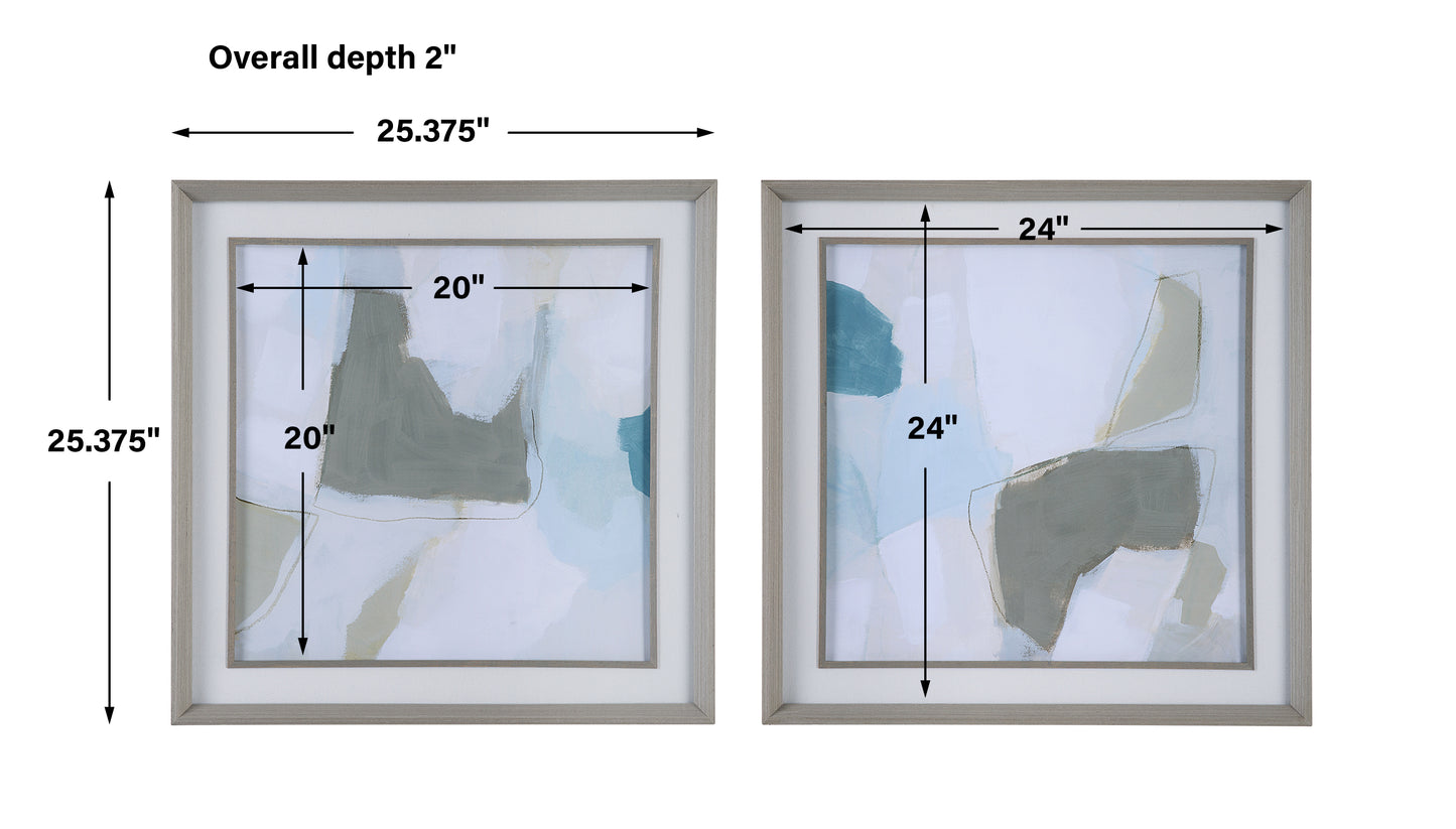 Uttermost Mist Shapes Framed Prints, Set/2 32268