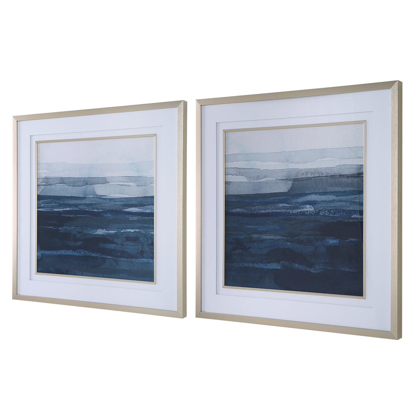 Uttermost Rising Blue Abstract Framed Prints, Set/2 32270