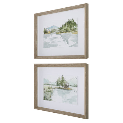 Uttermost Serene Lake Framed Prints, Set/2 32288