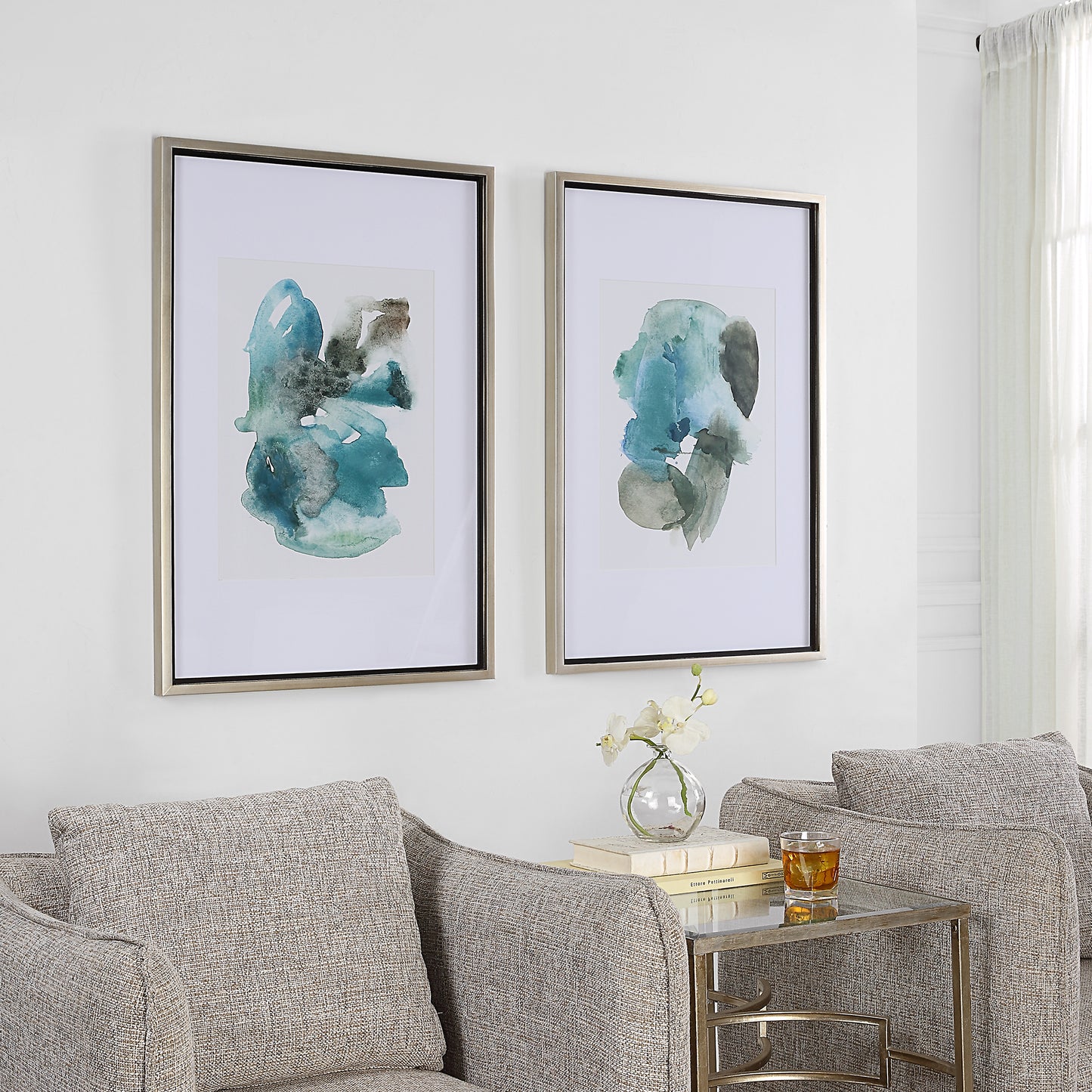 Uttermost Blueprints Watercolor Prints, Set Of 2 32291