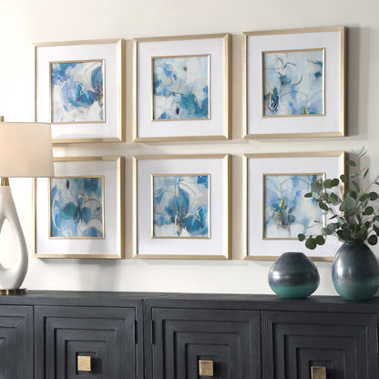 Uttermost Fresh Start Blue Abstract Prints, S/6 32354