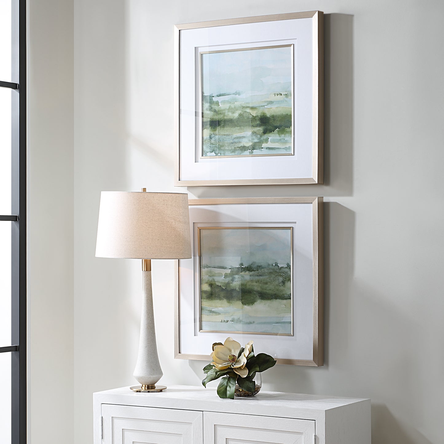 Uttermost Soft Sage Abstract Landscape Prints Set/2 32356