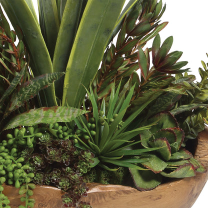 Uttermost Salar Succulents In Teak Bowl 60119