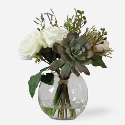 Uttermost Belmonte Floral Bouquet & Vase 60182