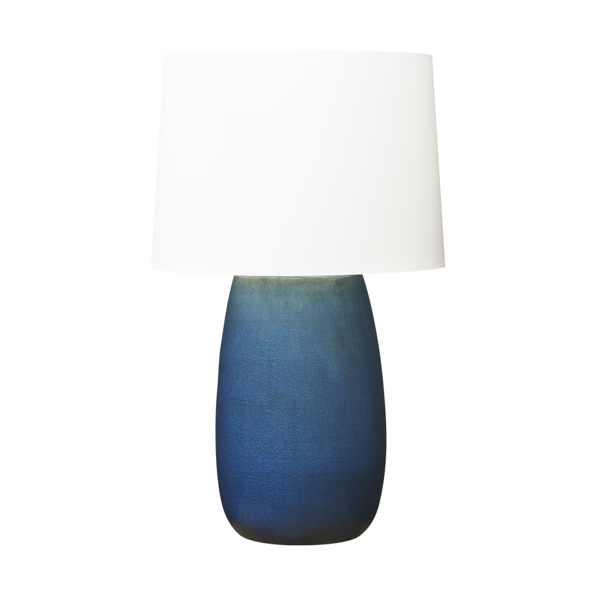 Visual Comfort Studio Barbara Barry Roma Table Lamp in Deep Ocean Crackle BT1081DOC1