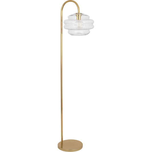 Robert Abbey  Horizon Floor Lamp in Modern Brass Finish with Clear Glass CL63