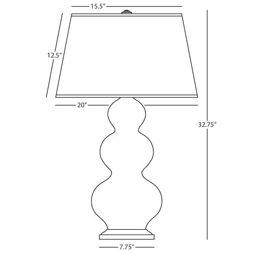 Robert Abbey  Cobalt Triple Gourd Table Lamp CT40X