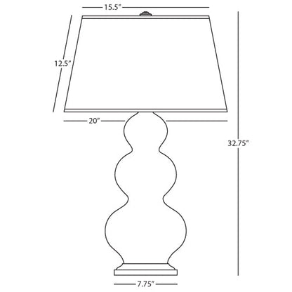 Robert Abbey  Cobalt Triple Gourd Table Lamp CT40X