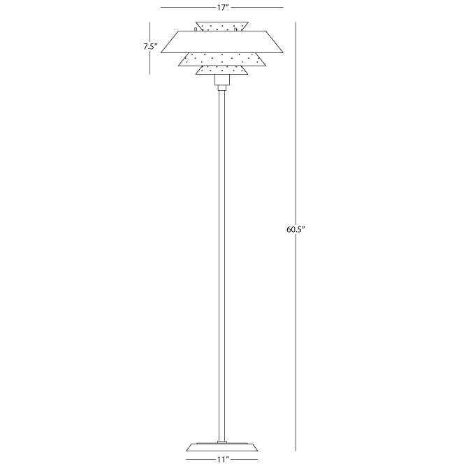 Robert Abbey  Pierce Floor Lamp in Canary Yellow Gloss Finish CY978