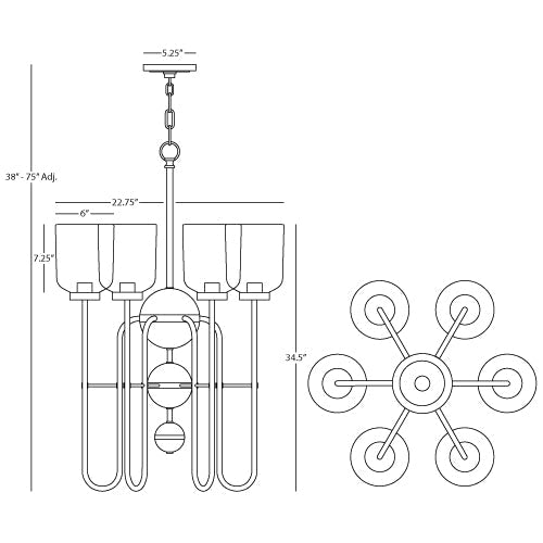 Robert Abbey  Williamsburg Tyrie Chandelier D410