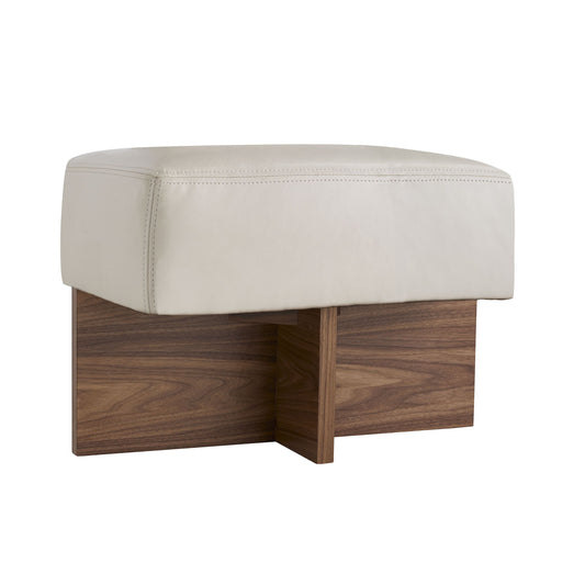 Arteriors Home Tuck Ottoman Ivory Leather DB8004