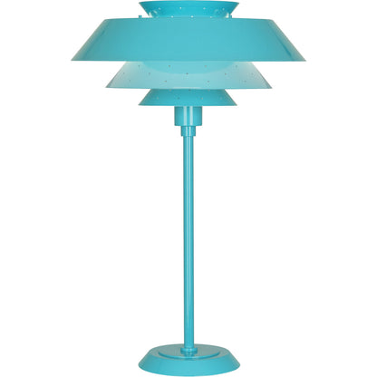 Robert Abbey  Pierce Table Lamp in Egg Blue Gloss Finish EB780