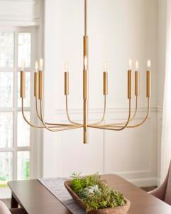 Visual Comfort Studio Ellen DeGeneres Brianna Medium Chandelier in Burnished Brass EC1009BBS