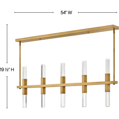 Fredrick Ramond Lighting Cecily Ten Light LED Linear Heritage Brass FR30608HBR