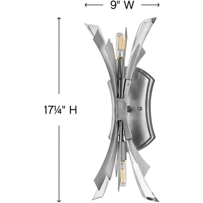 Fredrick Ramond Lighting Vida Two Light Sconce Glacial FR40902GG