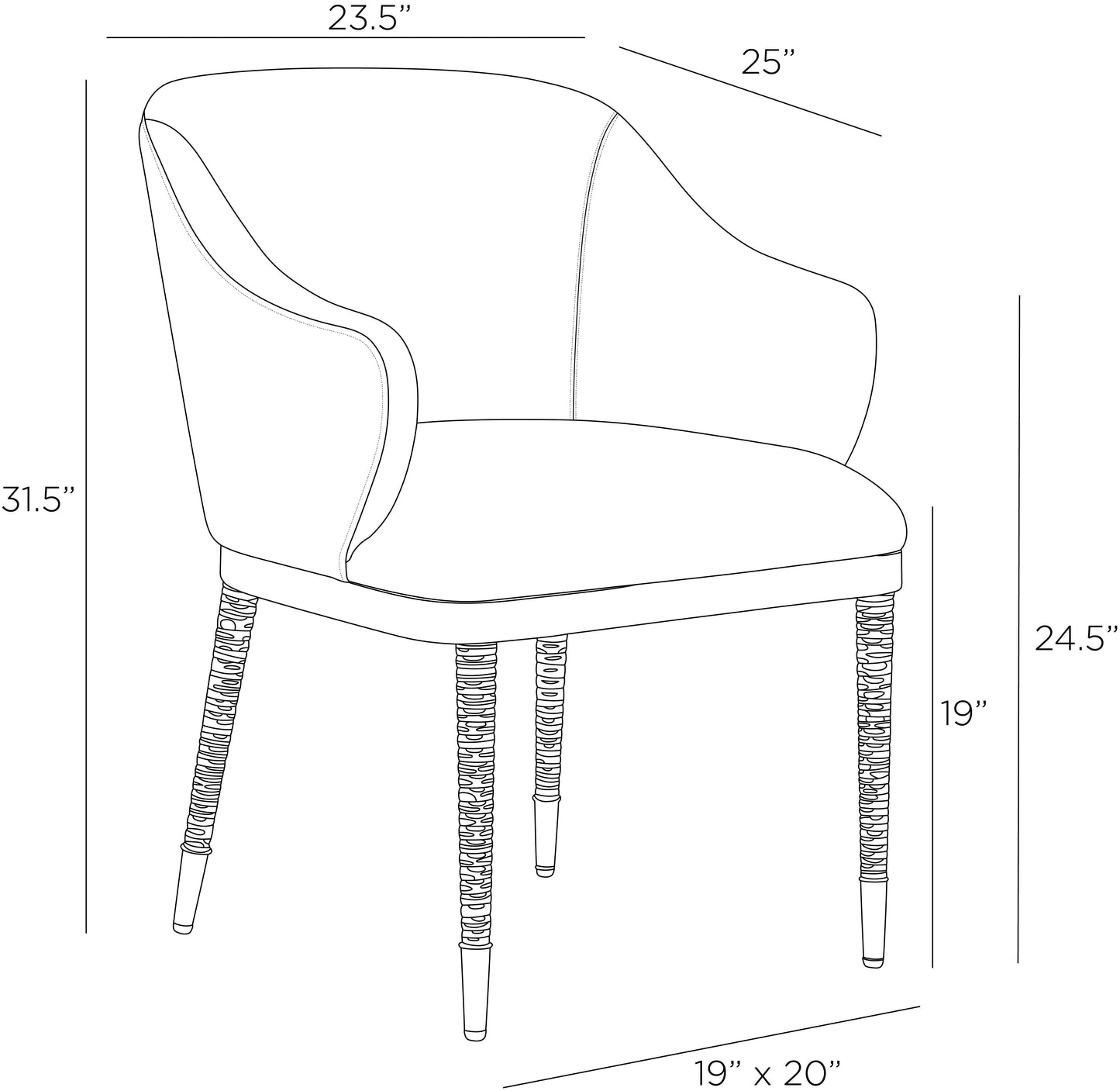 Arteriors Home Hershel Dining Chair FRI21