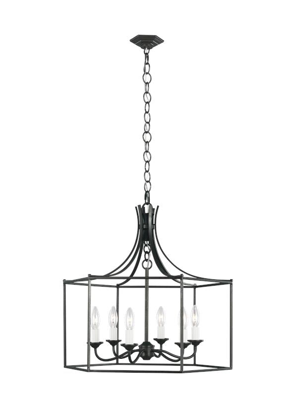 Visual Comfort Studio Alexa Hampton Bantry House Wide Lantern in Smith Steel AC1046SMS