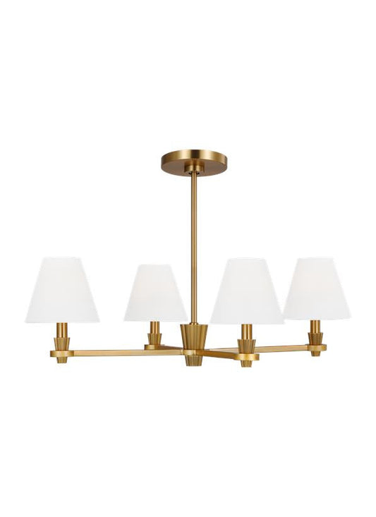 Visual Comfort Studio Alexa Hampton Paisley Medium Chandelier in Burnished Brass AC1114BBS